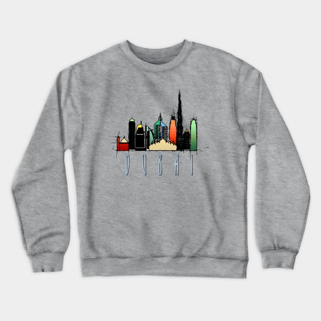 Dubai city Crewneck Sweatshirt by DimDom